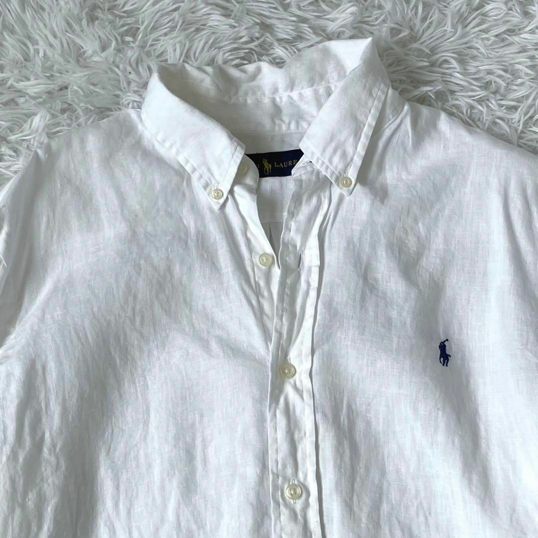 【新品タグ付】ラルフローレン 白シャツ 麻 リネンシャツ ポロ