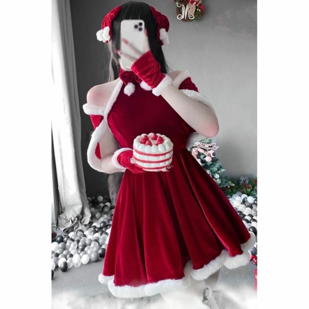 サンタガール♡コスプレ　クリスマス　ハロウィン　仮装　ドレス　衣装 レディースのレディース その他(セット/コーデ)の商品写真