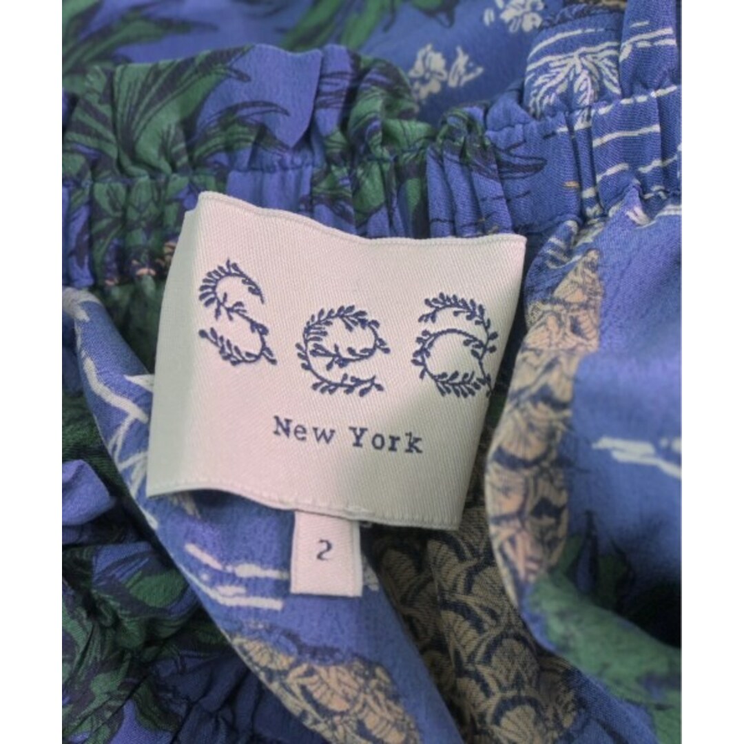 Sea New York(シーニューヨーク)のSea NEW YORK ブラウス 2(M位) 青xベージュx緑等(総柄) 【古着】【中古】 レディースのトップス(シャツ/ブラウス(長袖/七分))の商品写真