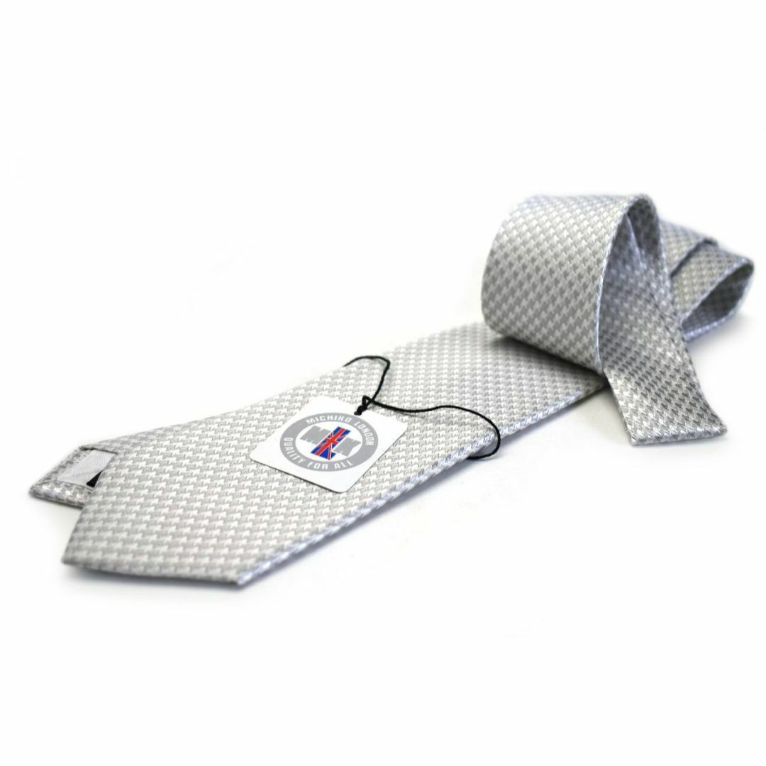 ミチコロンドン 日本製 シルク100% 礼装ネクタイ＆ポケットチーフ 2点セット