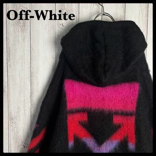 オフホワイト(OFF-WHITE)の【鑑定済み】オフホワイト ヴァージルアブロー クロスアロー ニットパーカー(ニット/セーター)