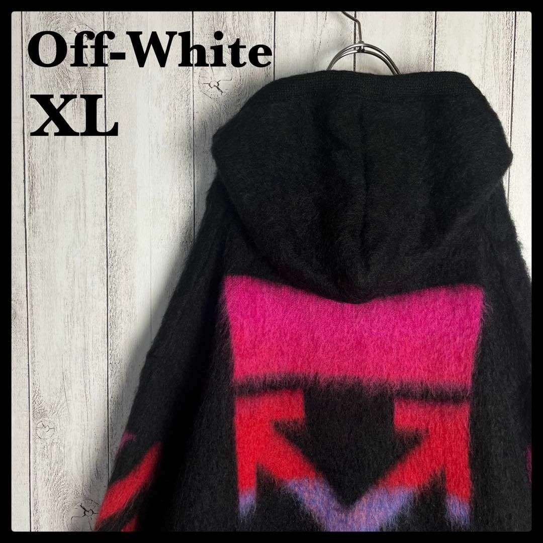 OFF WHITE   鑑定済みオフホワイトクロスアロージップニット