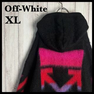 オフホワイト(OFF-WHITE)の【鑑定済み】オフホワイト☆クロスアロージップニットパーカー ヴァージルアブロー(ニット/セーター)