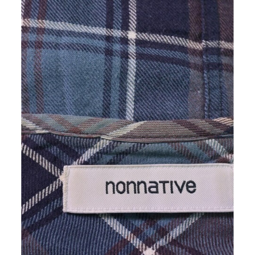 nonnative(ノンネイティブ)のnonnative カジュアルシャツ 0(XS位) 青x茶等(チェック) 【古着】【中古】 メンズのトップス(シャツ)の商品写真