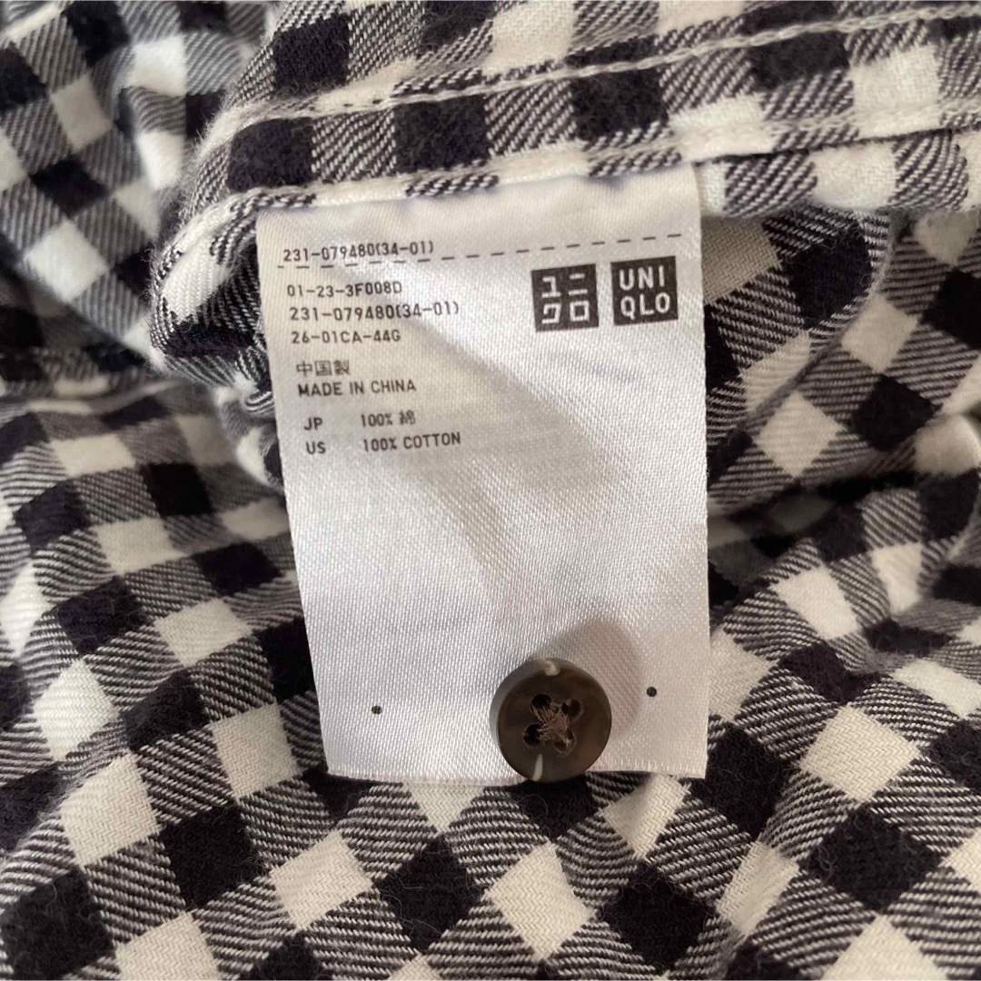 UNIQLO(ユニクロ)の● ユニクロ　フランネルチェックシャツ　ブラック● レディースのトップス(シャツ/ブラウス(長袖/七分))の商品写真