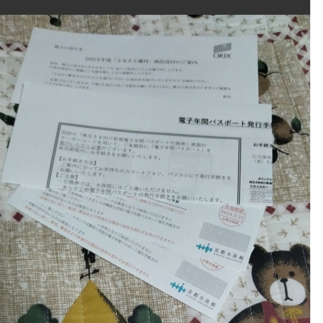 京都水族館 電子年間パスポート引換券 ２枚