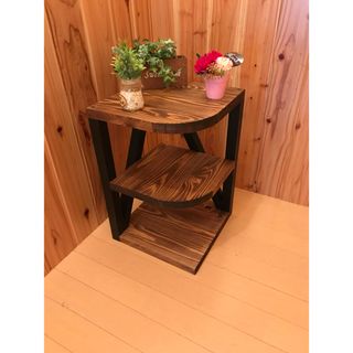 ハンドメイド　木製カフェテーブル(家具)