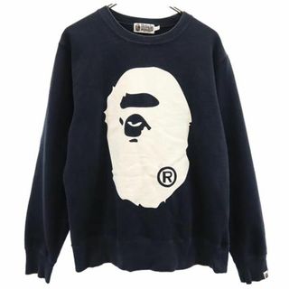 00s　A BATHING APE　スウェットトレーナー　L　グレー　プリント