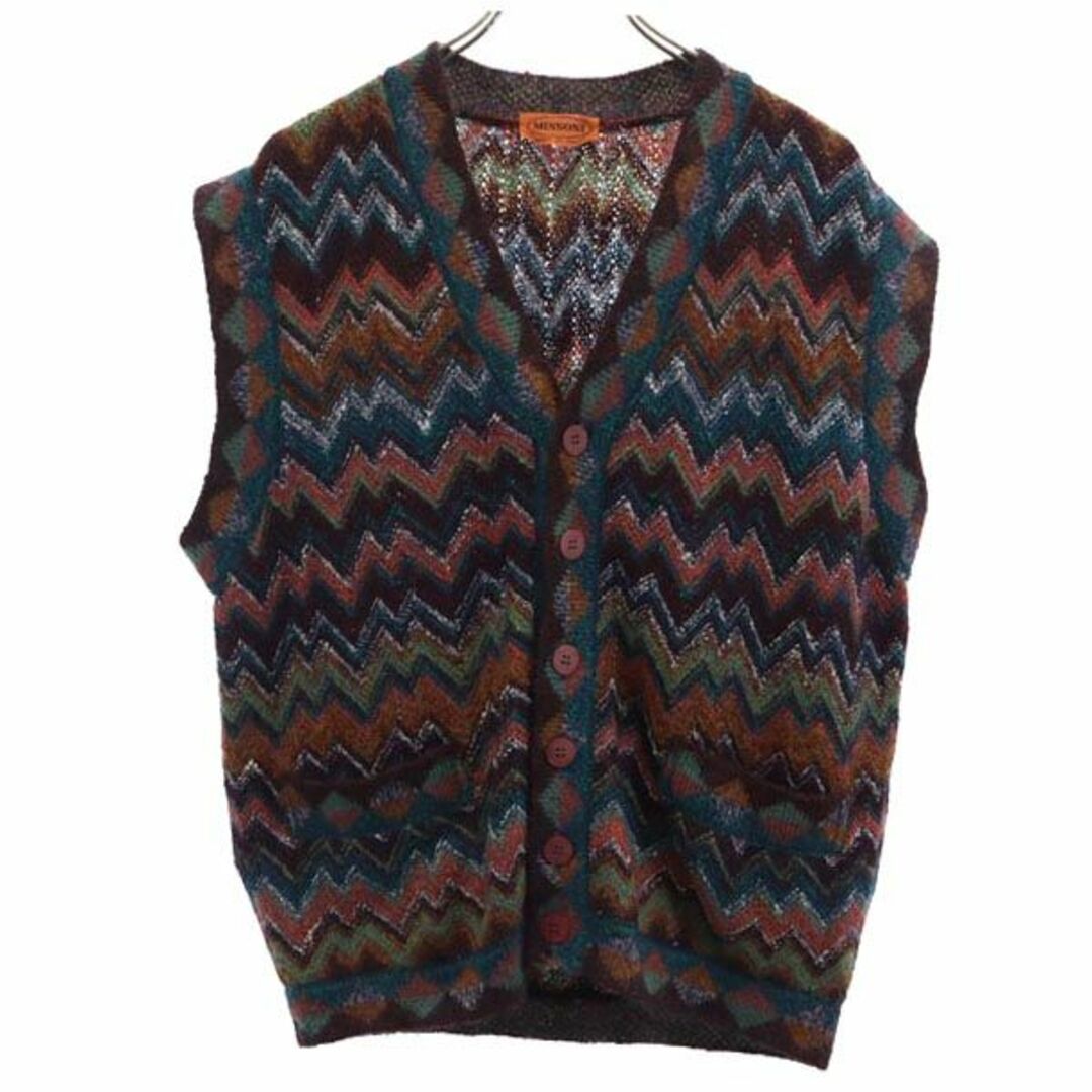 MISSONI ミッソーニ ニット ベスト 総柄 シルク ウール イタリア製