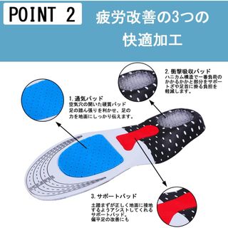 インソール 2足セット4枚 衝撃吸収 レディース 靴 中敷き 土踏まず 消臭(ウォーキング)