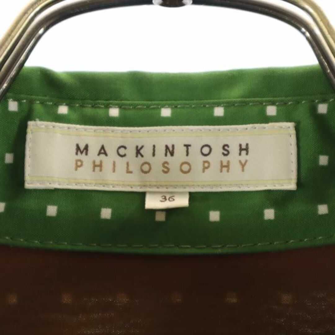 マッキントッシュフィロソフィー 日本製 ロング ドット柄 コート 36 グリーン MACKINTOSH PHILOSOPHY 三陽商会 レディース   【230925】