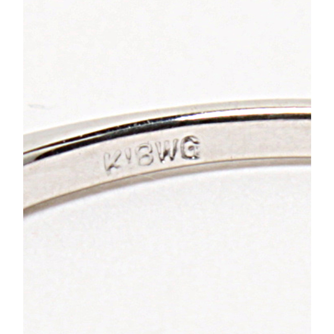 美品   リング 指輪 K18WG D0.2ct    レディース 8号