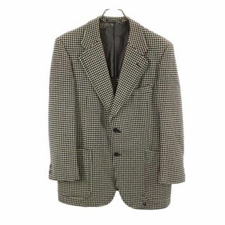 バーバリー(BURBERRY)のバーバリーズ 90s オールド ウール100％ 千鳥格子 テーラードジャケット AB ブラック系 Burberrys メンズ 【中古】  【230925】(ダッフルコート)