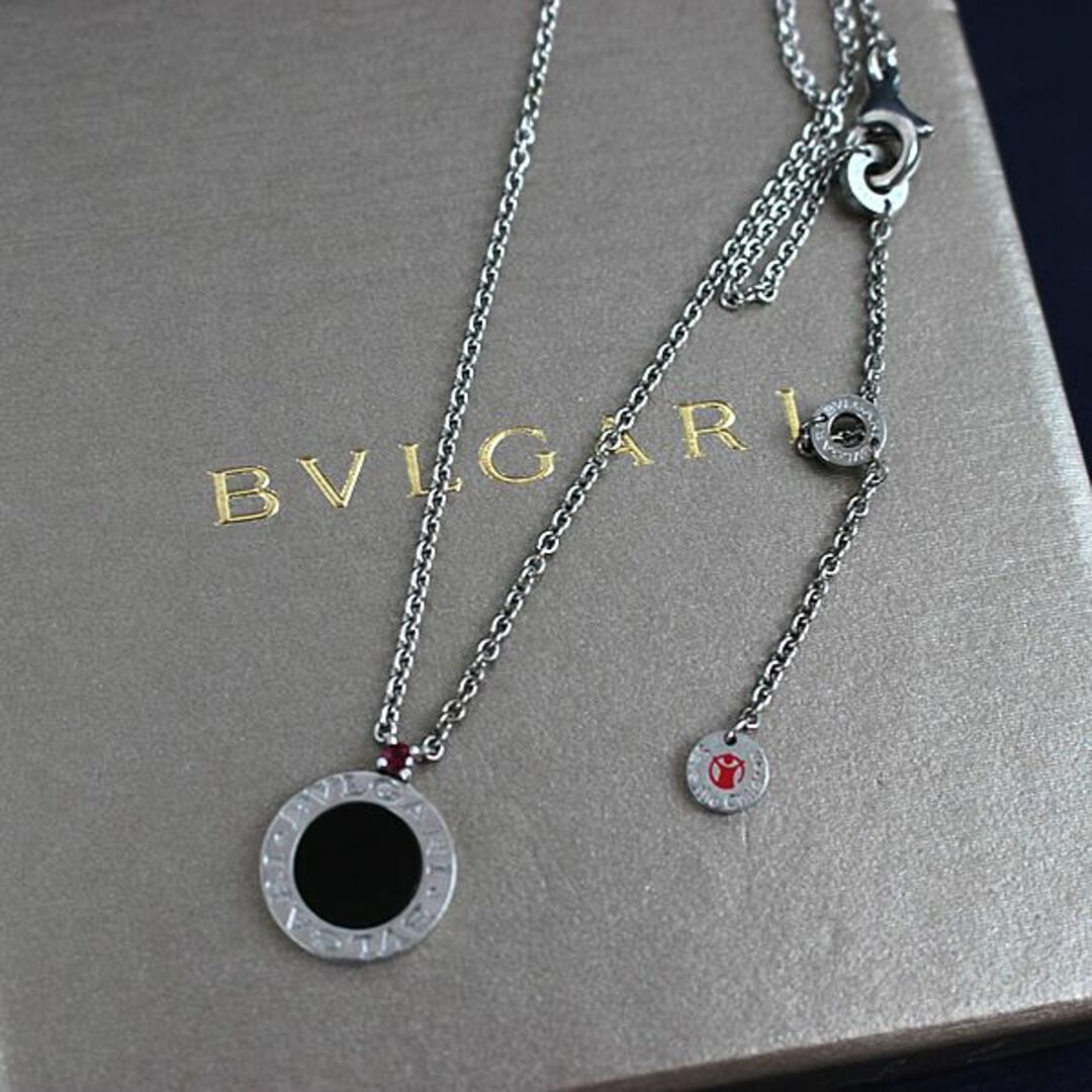 ブルガリ　ネックレス　 Ag925 ルビー オニキス　シルバー　セーブザチルドレン　美品　BVLGARI　r269r269