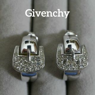 ジバンシィ GIVENCHY イヤリング サークル ホワイト×ゴールド 白 金