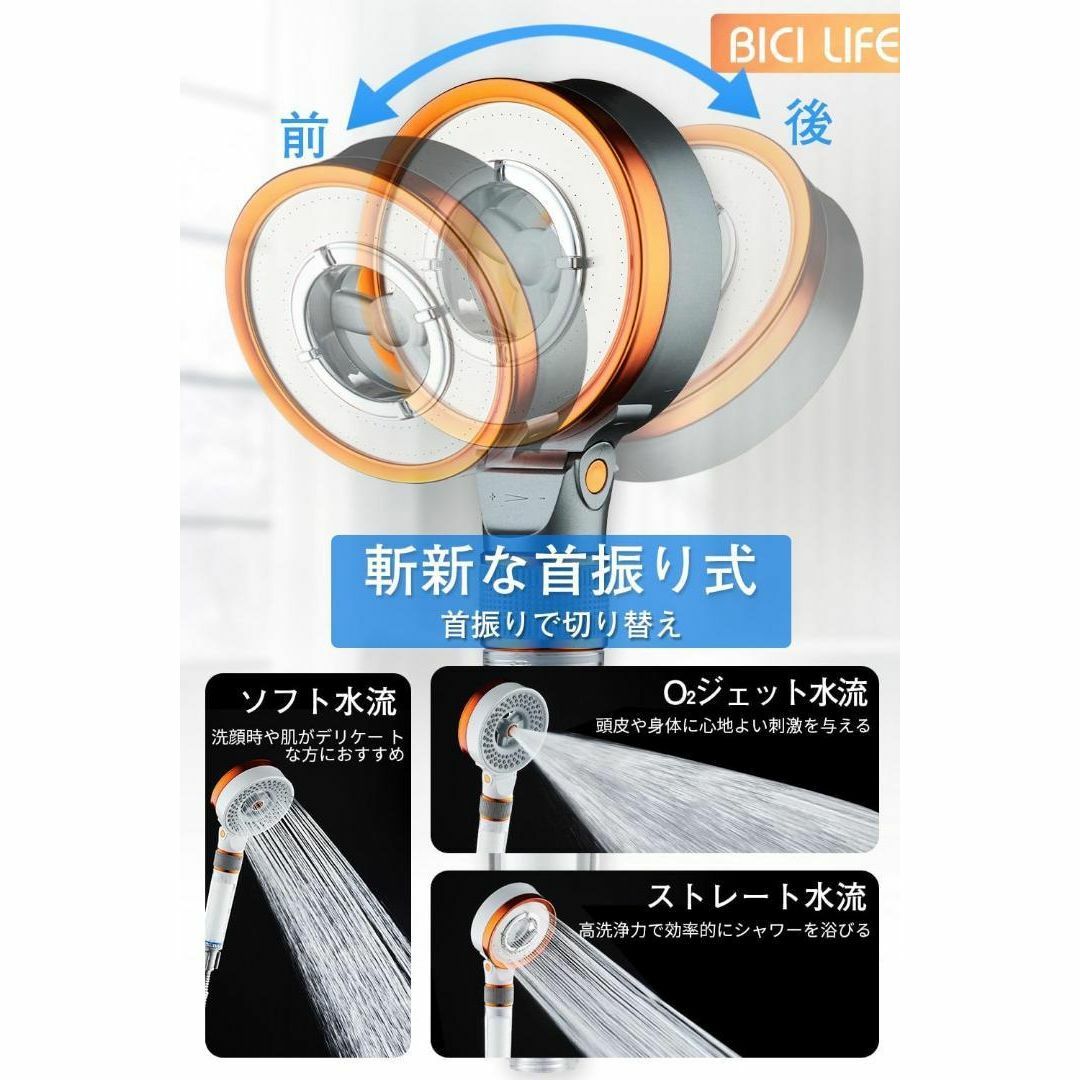 シャワーヘッド 節水 塩素除去&浄水 高水圧&マイクロバブルの通販 by ...