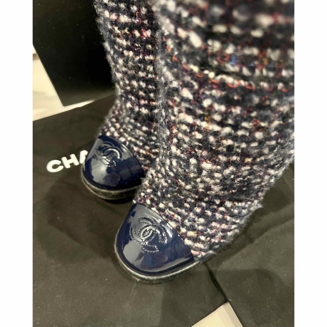 CHANEL シャネル ツイード アンクルブーツ (着画有)