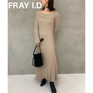 フレイアイディー(FRAY I.D)の新品タグ付き 未使用 FRAY I.D アシメリブニットワンピース(ロングワンピース/マキシワンピース)