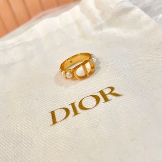 激レア☆Dior クリスチャン ディオール 限定コラボ ロゴ リング ゴールド