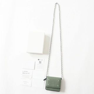 未使用品★Maison Margiela メゾンマルジェラ 11 SA3UI0009 レザー スモールチェーンウォレット／ミニ財布 レディース 黒 イタリア製 箱付