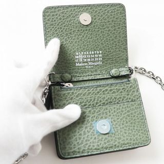 未使用品★Maison Margiela メゾンマルジェラ 11 SA3UI0009 レザー スモールチェーンウォレット／ミニ財布 レディース 黒 イタリア製 箱付