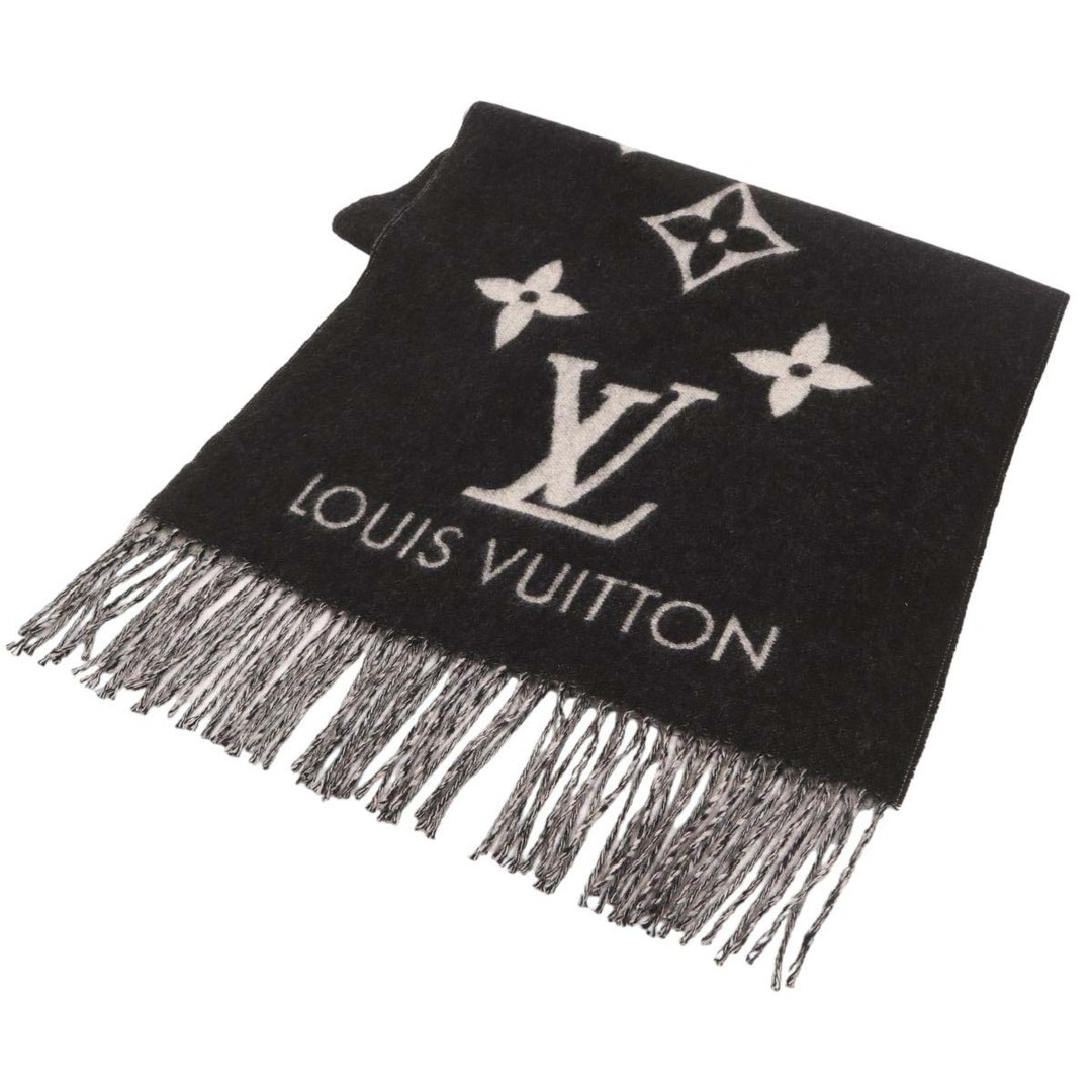 ルイヴィトン エシャルプ レイキャビック カシミヤ マフラー モノグラム M71040 ユニセックス ブラック グレー LOUIS VUITTON  【中古】 【アパレル・小物】