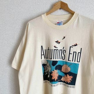 90s  USA製　ヘインズ　Tシャツ　半袖　プリント　古着(Tシャツ/カットソー(半袖/袖なし))