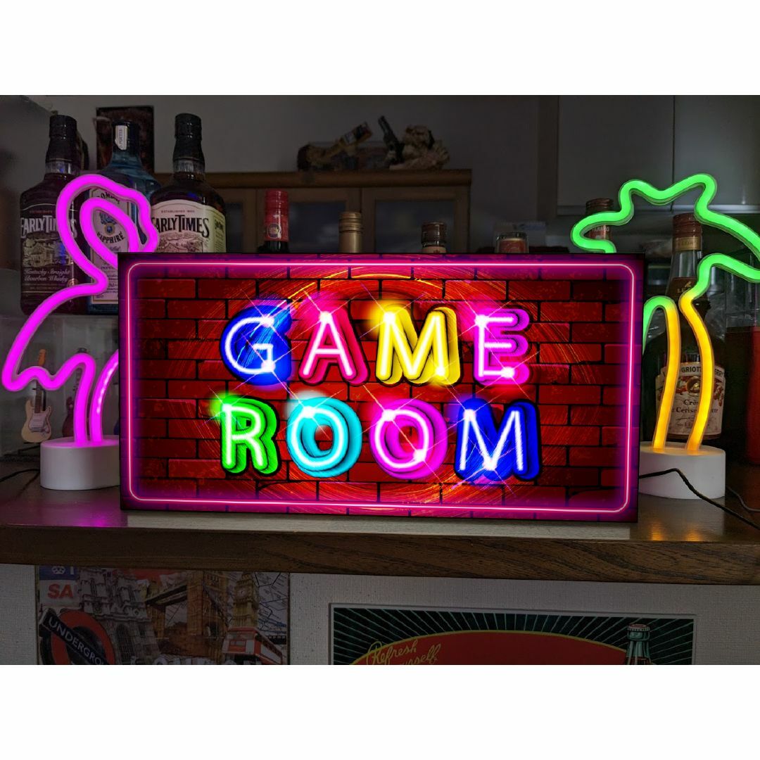 【Lサイズ】ゲームルーム レトロゲーム 照明 看板 置物 雑貨 ライトBOX | フリマアプリ ラクマ
