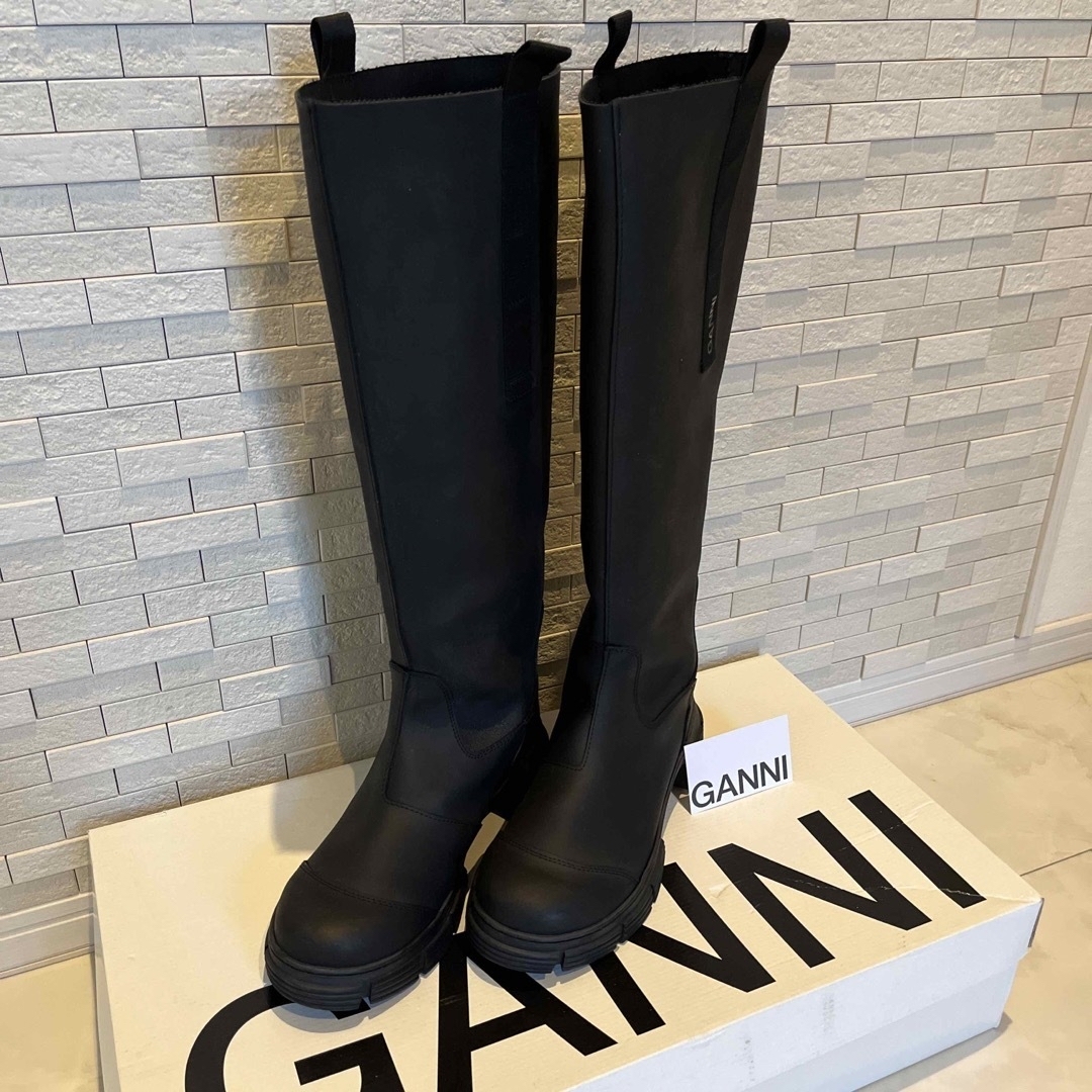 ganni ロングブーツ ラバーブーツの通販 by kiki's shop|ラクマ