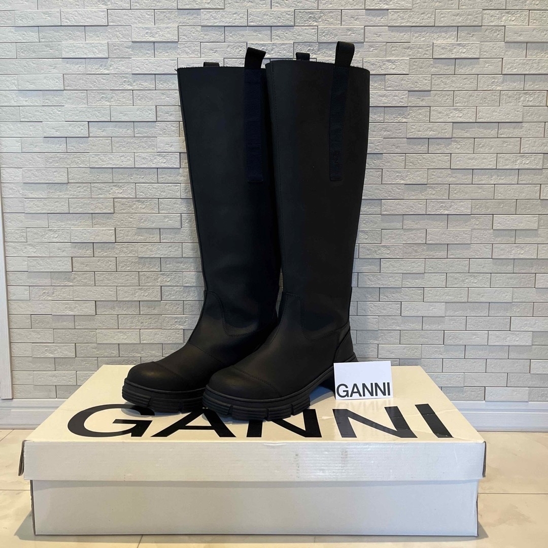 ganni ロングブーツ ラバーブーツの通販 by kiki's shop|ラクマ