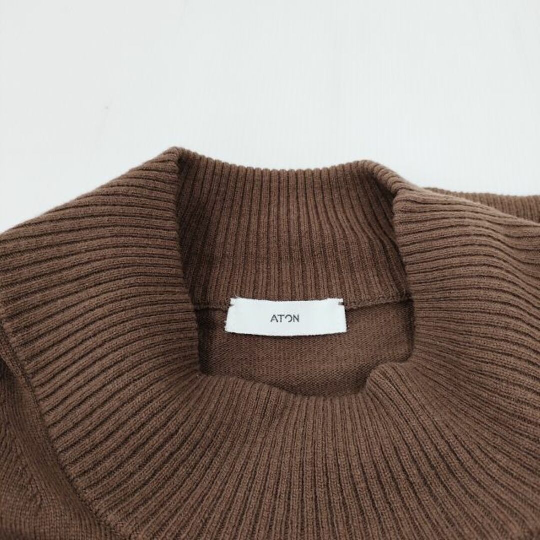 新品 ATON エイトン CASHMERE WOOL ニット パンツ ブラウン-