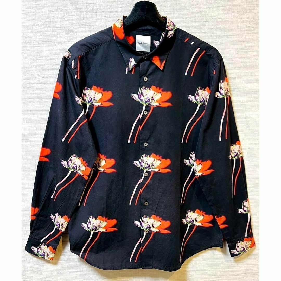 ポールスミス 黒 花柄 メンズ シャツ - シャツ