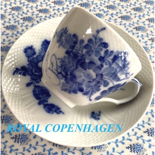 ROYAL COPENHAGEN - ロイヤルコペンハーゲン ブルーフラワーカップ＆ソーサー 銀継有り 