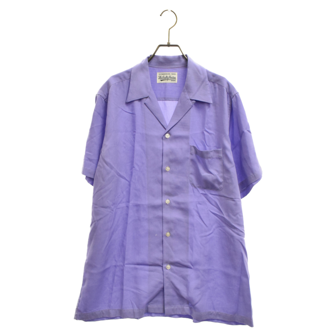 WACKO MARIA ワコマリア 20SS 50'S SHIRT S/S オープンカラー リヨセル 半袖シャツ パープル485センチ袖丈