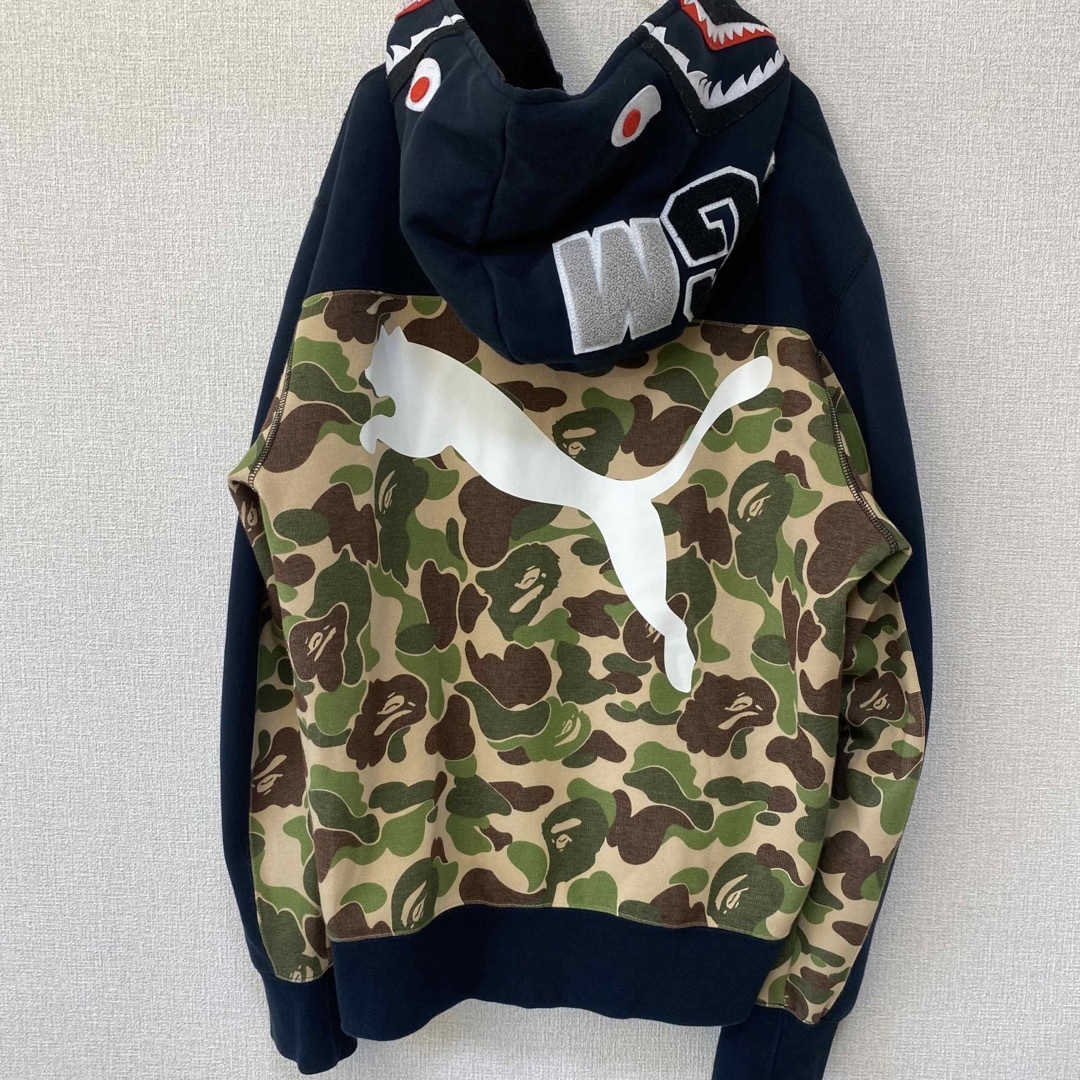 APE BAPE KAWS PUMA シャークパーカー　パーカー　camo 迷彩