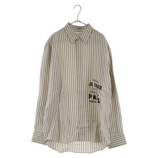 JIL SANDER ジルサンダー NEVER FADE AWAYプリントノーカラー長袖シャツ ホワイト