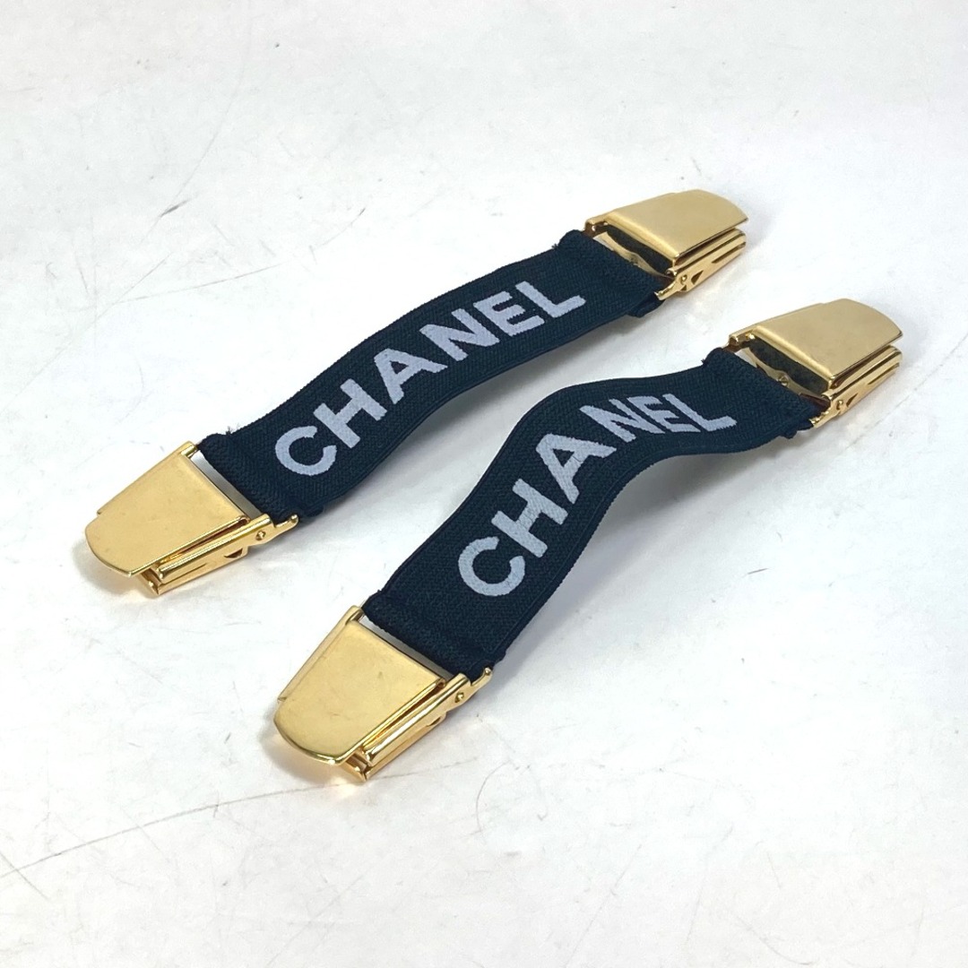 シャネル CHANEL ヴィンテージシャネル ロゴ 左右ペア 袖止め ベルト ゴム ブラック | フリマアプリ ラクマ