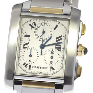 カルティエ(Cartier)のカルティエ CARTIER W51004Q4 タンクフランセーズ クロノリフレックス クォーツ メンズ 良品 _772503(腕時計(アナログ))