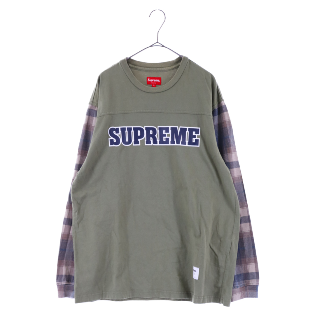 SUPREME シュプリーム 21AW Plaid Sleeve L/S Tee プレイド スリーブ T ...