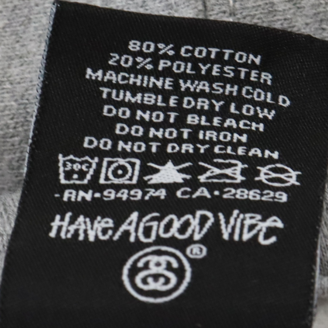 STUSSY ステューシー スカルフラワー プリント プルオーバーフーディー パーカー グレー