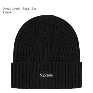 シュプリーム(Supreme)のSupreme overedyed Beanie ビーニーキャップ　黒(ニット帽/ビーニー)