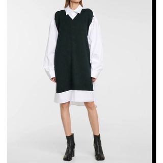 Maison Martin Margiela - ダークグリーン メゾンマルジェラ シャツ ... 新品タグ付き メゾンマルジェラ スリーブレス ウール ドレス ワンピース