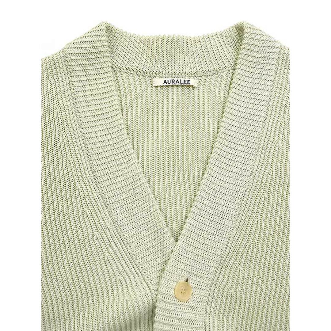 AURALEE オーラリー 21SS HEMP RIB KNIT BIG CARDIGAN ヘンプリブニットカーディガン グリーン 4