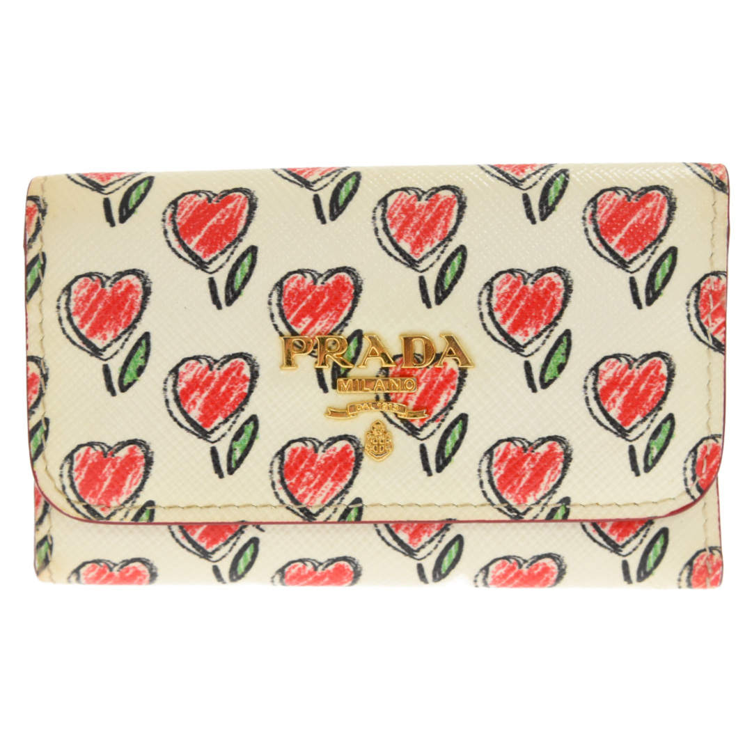 PRADA - PRADA プラダ SAFFIANO ST.LOVE サフィアーノ ハート柄6連キー
