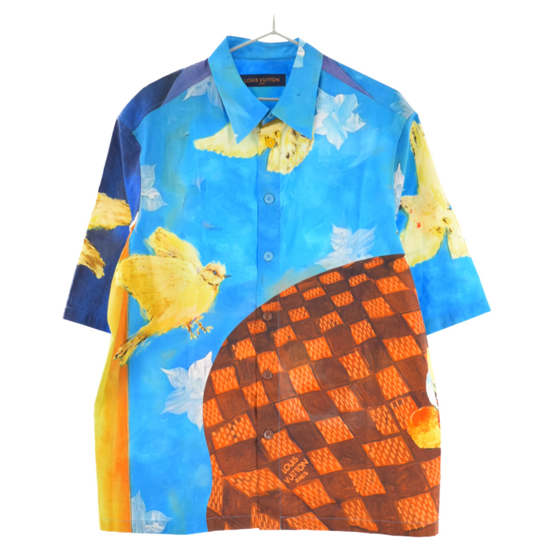 LOUIS VUITTON ルイヴィトン 23AW PAINTING PRINTED S/S SHIRT ペインティングプリンテッド半袖シャツ ブルー RM232 ASM HPS70W495センチ袖丈