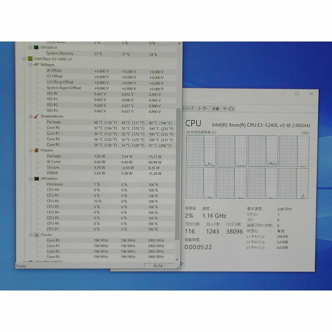 4コア8スレッド　TDP25W　XEON E3 1240L V3