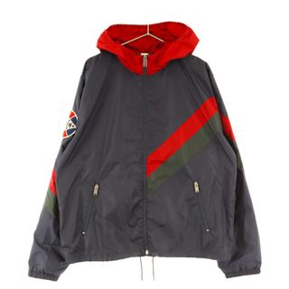 グッチ(Gucci)のGUCCI グッチ 19SS Game patch multicolor windbreaker ゲームパッチマルチカラーウインドブレーカー ナイロンジャケット ネイビー 553284 ZAAU6(ナイロンジャケット)