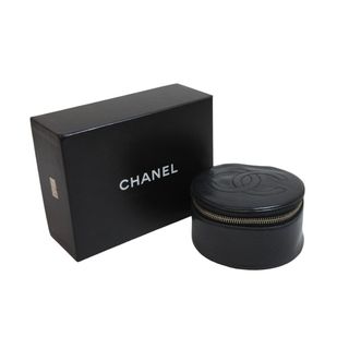 シャネル(CHANEL)のCHANEL シャネル ポーチ ミニバニティポーチ ココマーク ラムスキン ブラック ゴールド金具 美品 中古 54542(ポーチ)