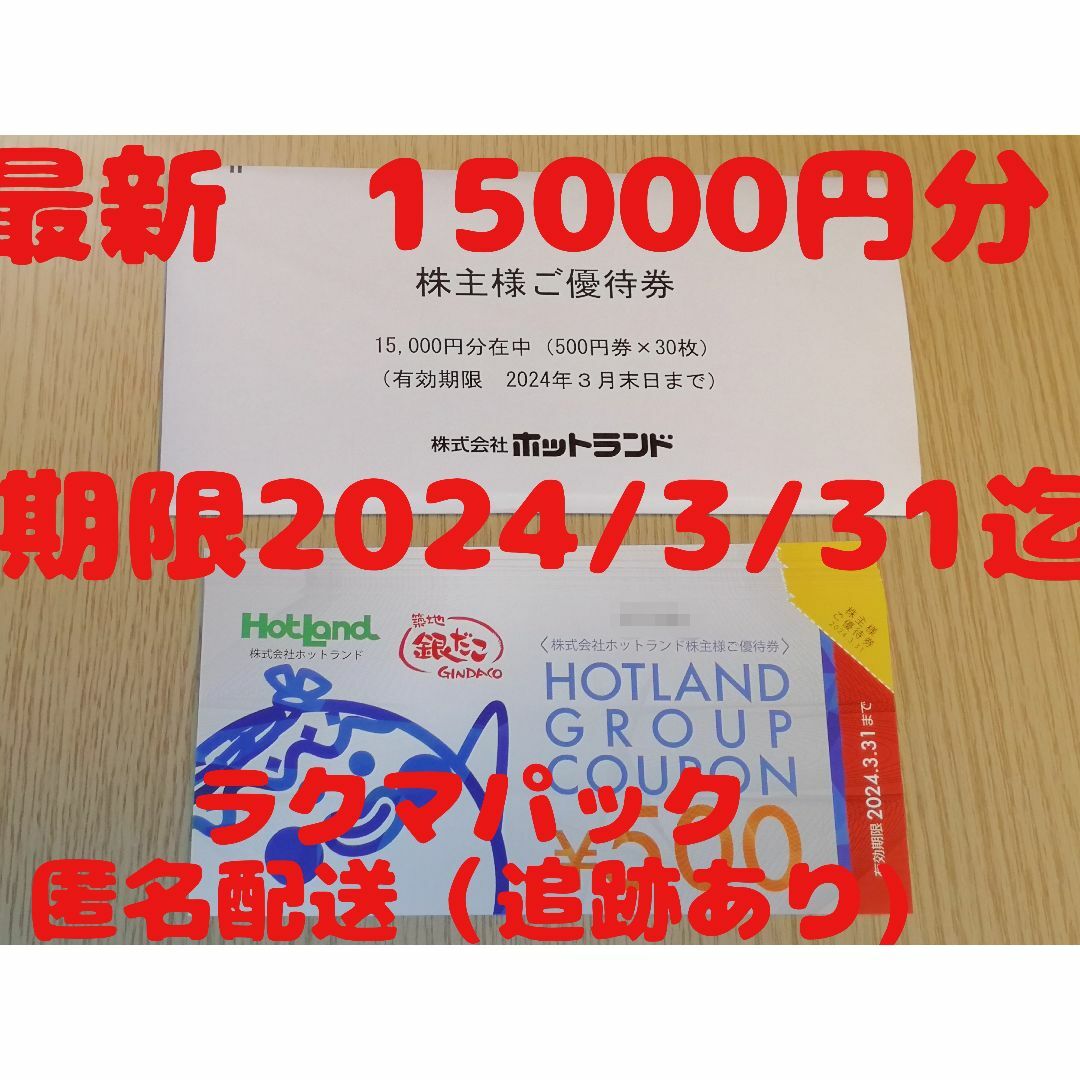 ホットランド　5000円分　10枚X500円　株主優待　銀だこ