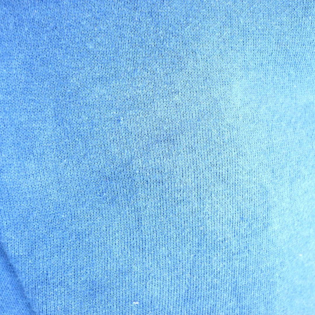 e5 カンザス・ジェイホークス ハーフジップスウェット 刺繍 ワッペン 裏起毛 ハイネック  ブルー (メンズ L) 中古 古着 O3035 メンズのトップス(スウェット)の商品写真